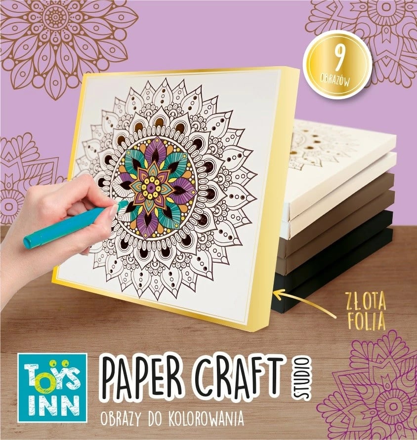 Set për ngjyrosje mandala Stnux STN8882, 9 copë, letër, ari, e bardhë/e zezë/e bezhë