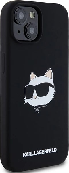 Mbështjellës Karl Lagerfeld Silicone Choupette Head MagSafe për iPhone 15/14/13, i zi