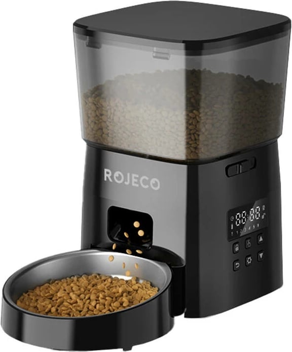 Shpërndarës automatik ushqimi për kafshë Rojeco RWSQ-02, 2L, i zi