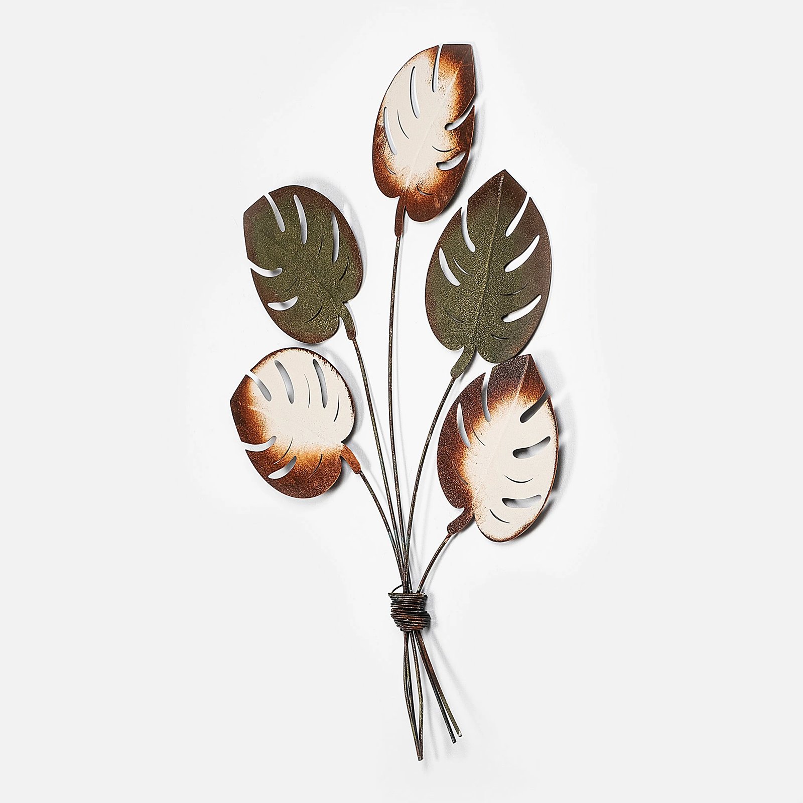 Aksesor dekorativ metalik për mur, Wallity, Monstera v2