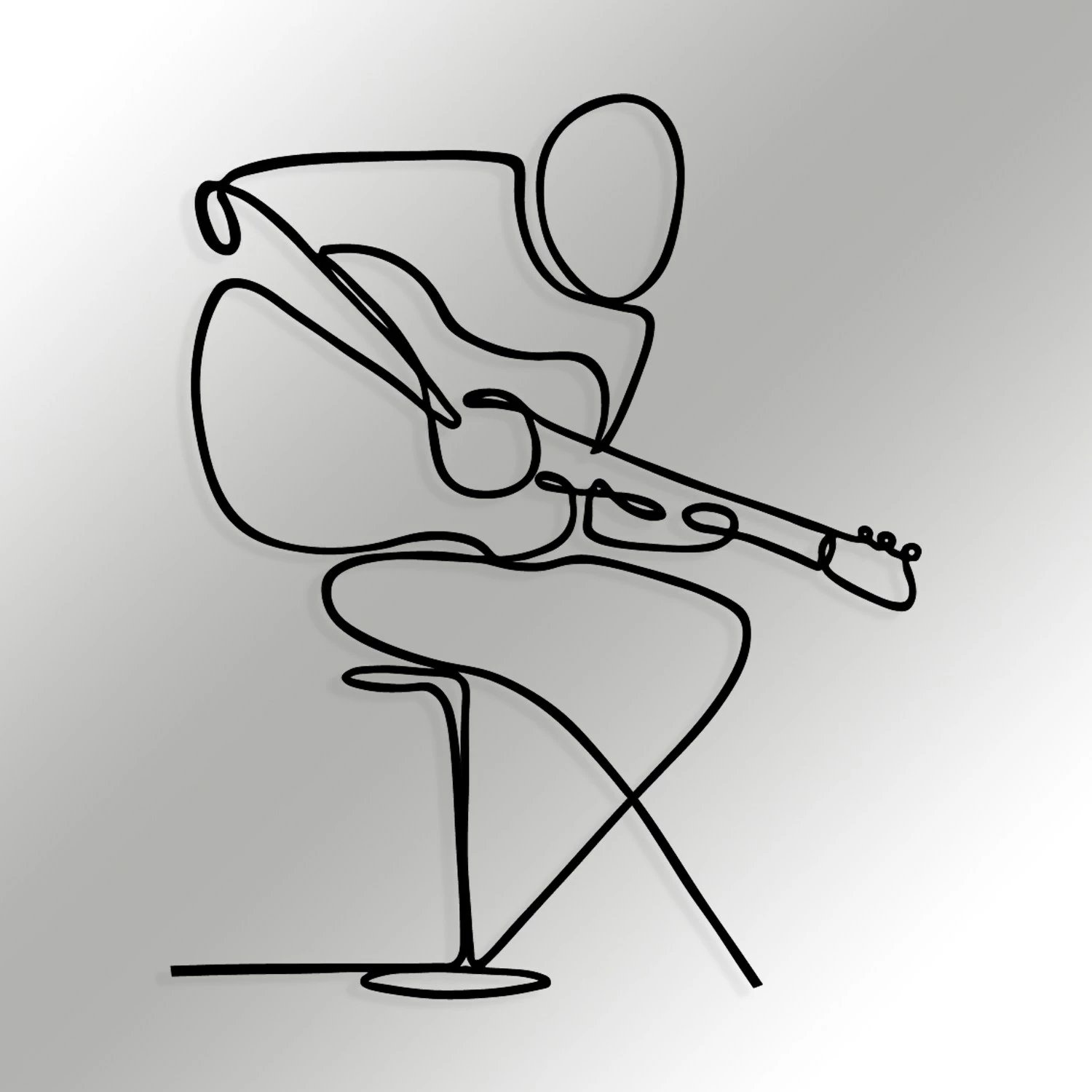 Aksesor dekorativ metalik për mur, Wallity Sentimiento 332, ngjyrë e zezë, 46x56cm