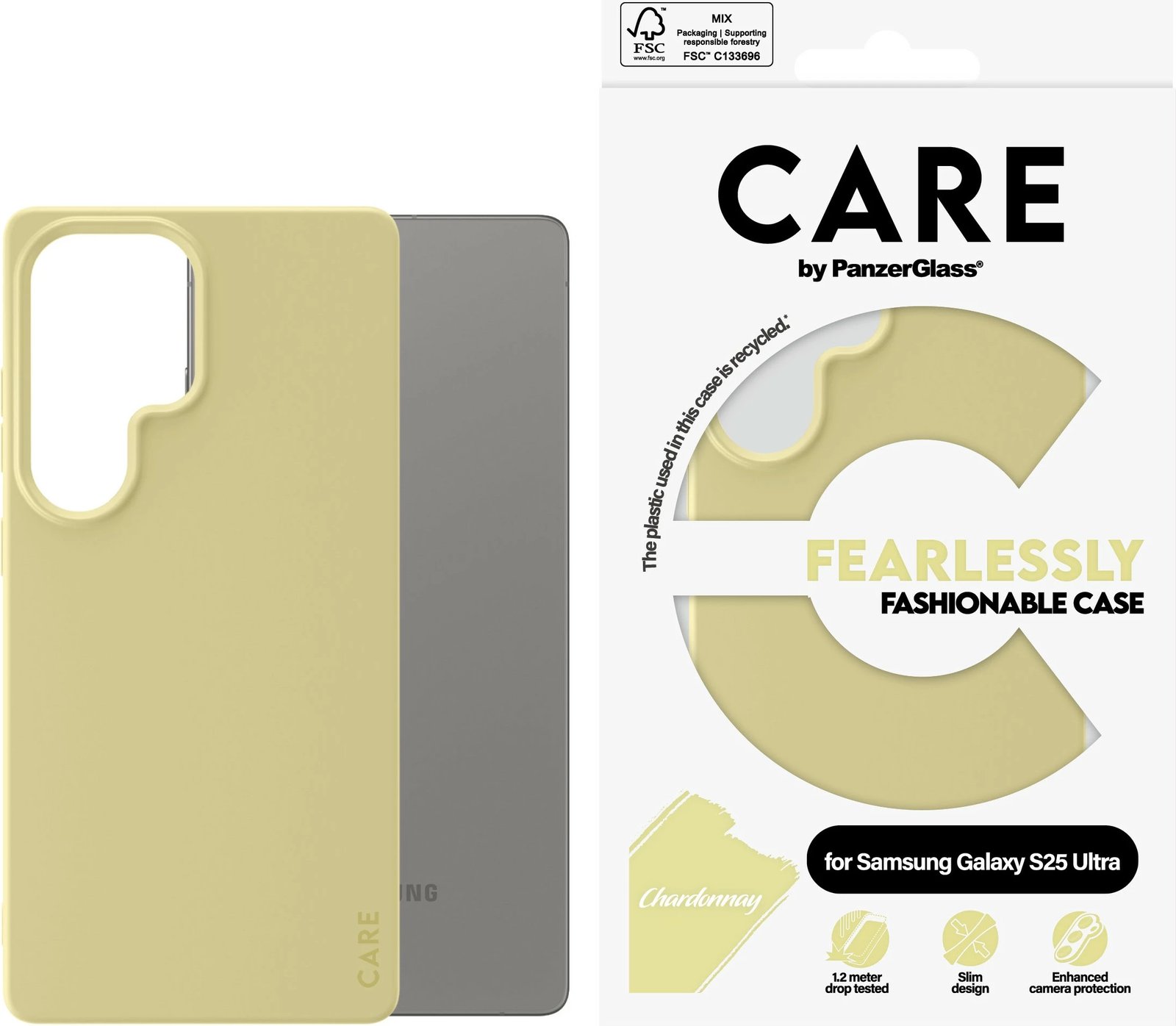 Mbështjellës PanzerGlass CARE për Samsung Galaxy S25 Ultra, i verdhë