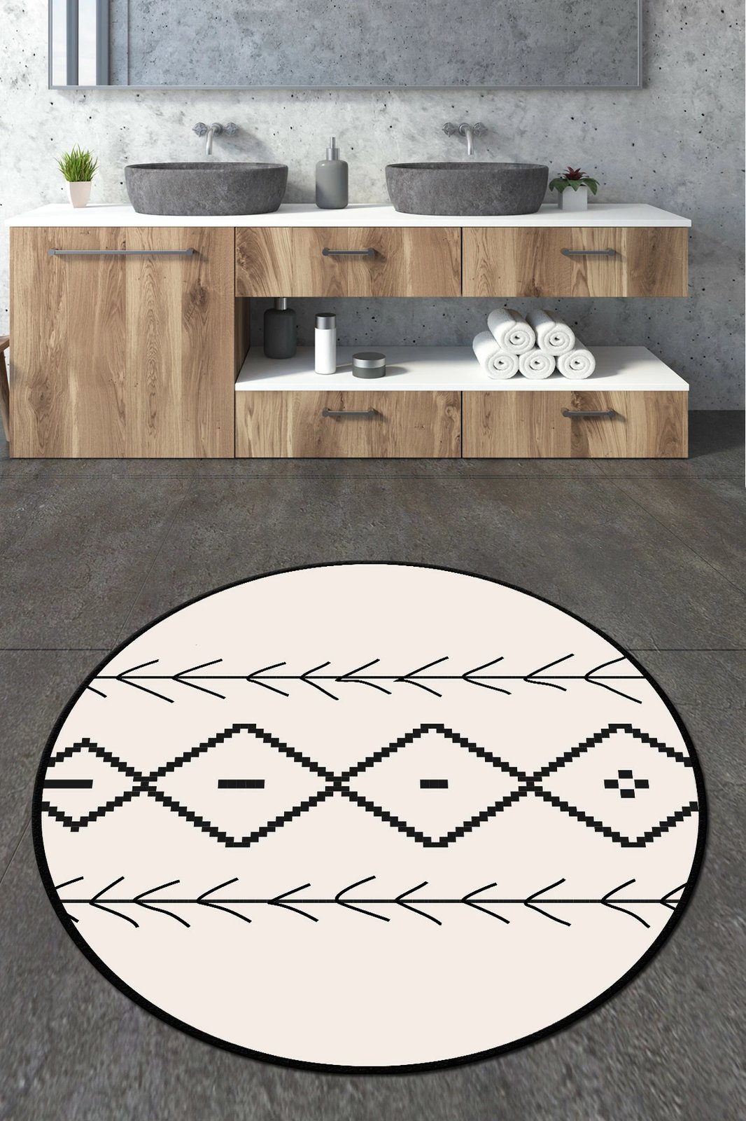 Tapet banjoje i rrumbullakët, model Sagitta Circle, 80cm