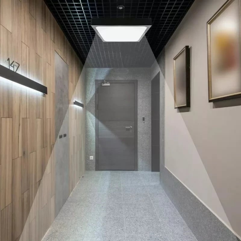 Plafond V-TAC VT-8630S, 36W LED, 42x42cm, detektor lëvizjeje, e zezë