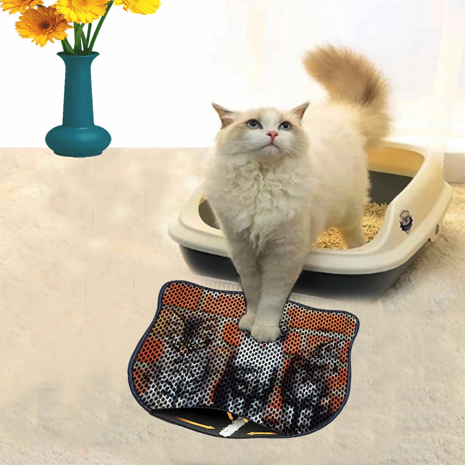 Tapet për rërë maceje, shumëngjyrësh, Paws & Whiskers, Kdkafa0020, 40x50cm