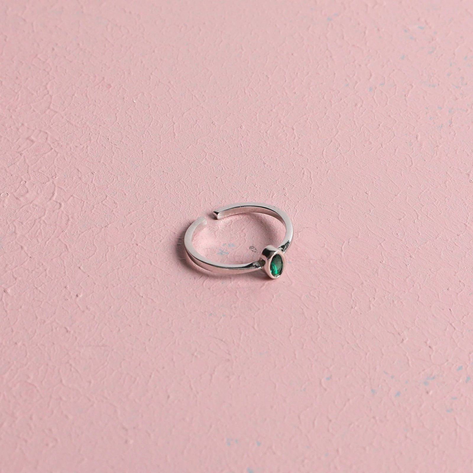 Unazë argjendi me gur të gjelbër, Jumeon, 10162YESIL