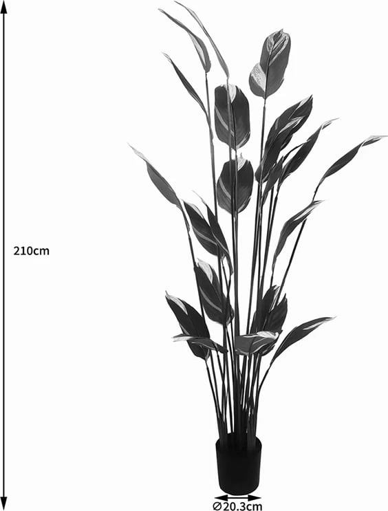 Bimë dekorative në vazo Lucky I Inart, e gjelbër, 80x210cm