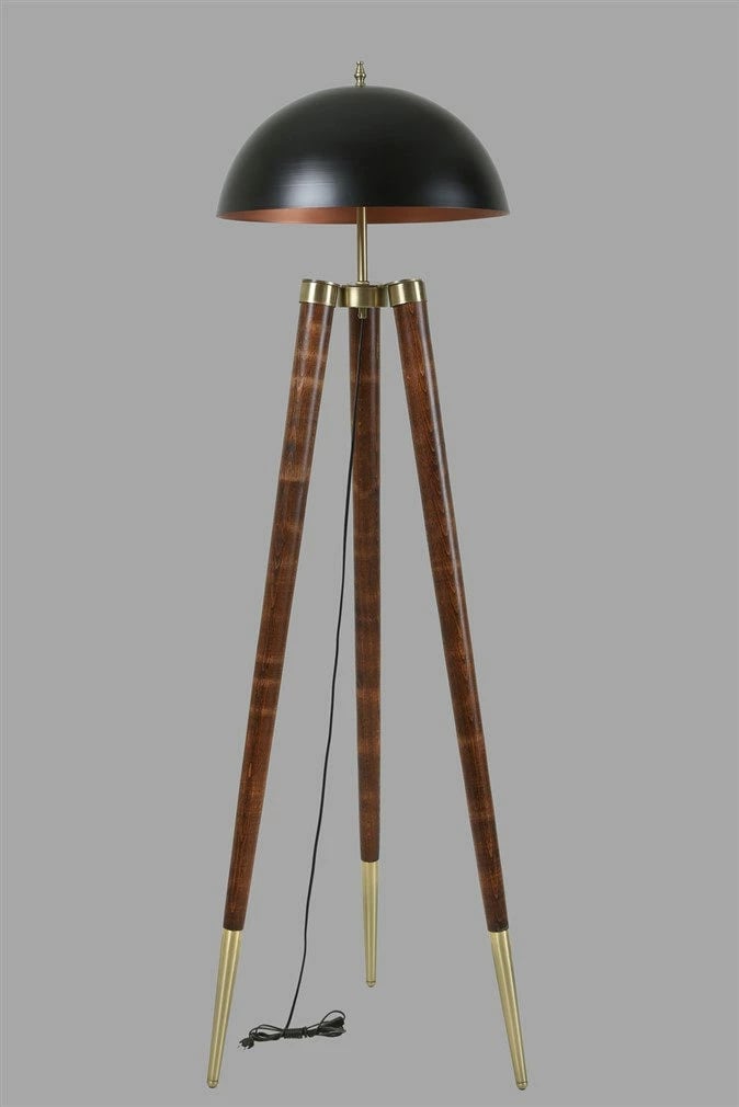 Llambë dyshemeje Opviq, 8578-1, ngjyrë e zezë dhe arre, trup druri hornbeam