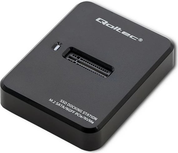 Stacion dokimi për SSD M.2 Qoltec 50313, USB 3.1, i zi