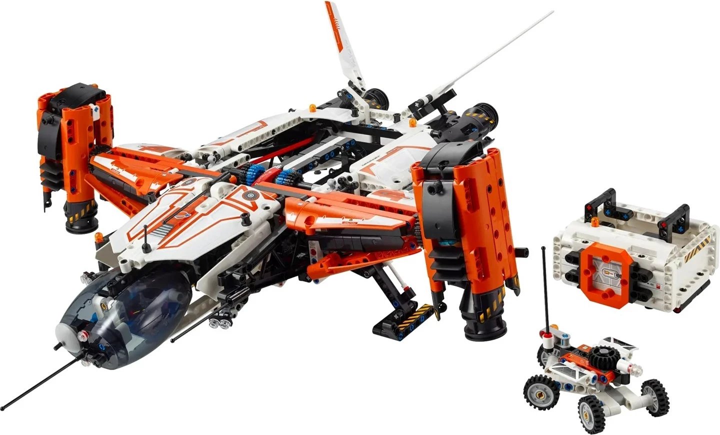 Set LEGO Technic 42181 VTOL Heavy Cargo Spaceship, për fëmijë 10+ vjeç, Bardhë dhe Portokalli