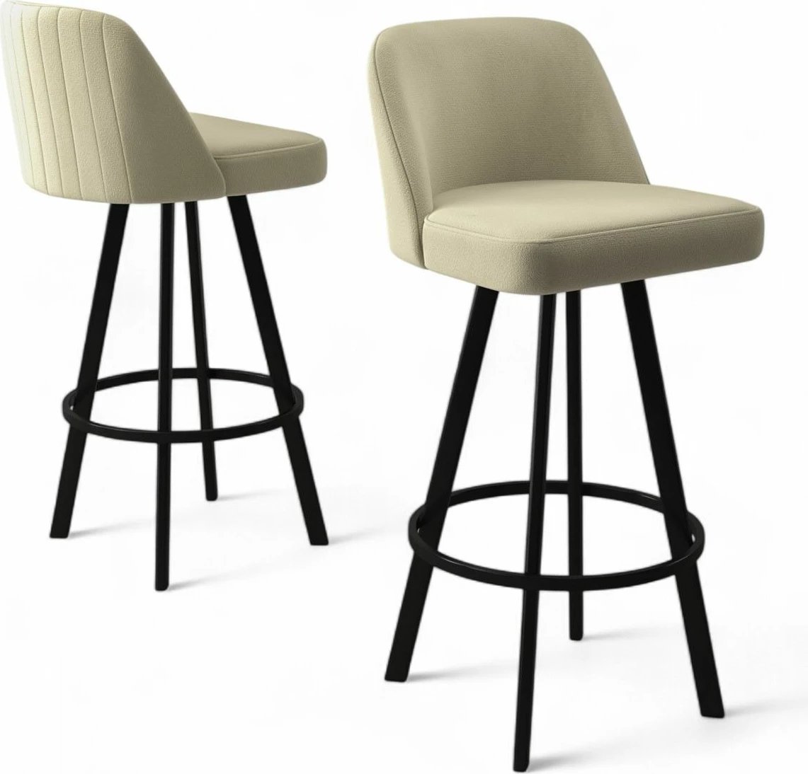 Set karrigesh për bar (6 copë), Skye Decor, Atex, krem, e zezë