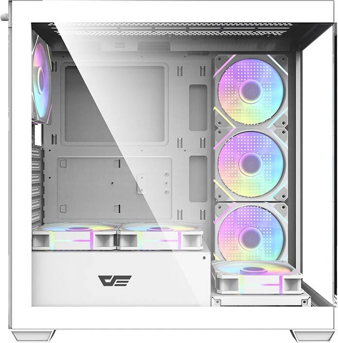 Kasë Darkflash DS900 me 7 ventilatorë ARGB, e bardhë