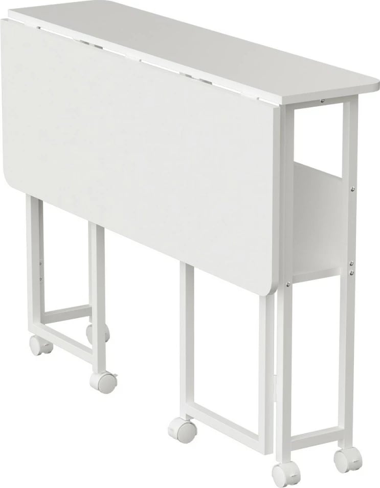 Tavolinë pune palosëse me rrota, Maclean, MC-126 W, 100x58 cm, ngarkesë 50 kg, e bardhë