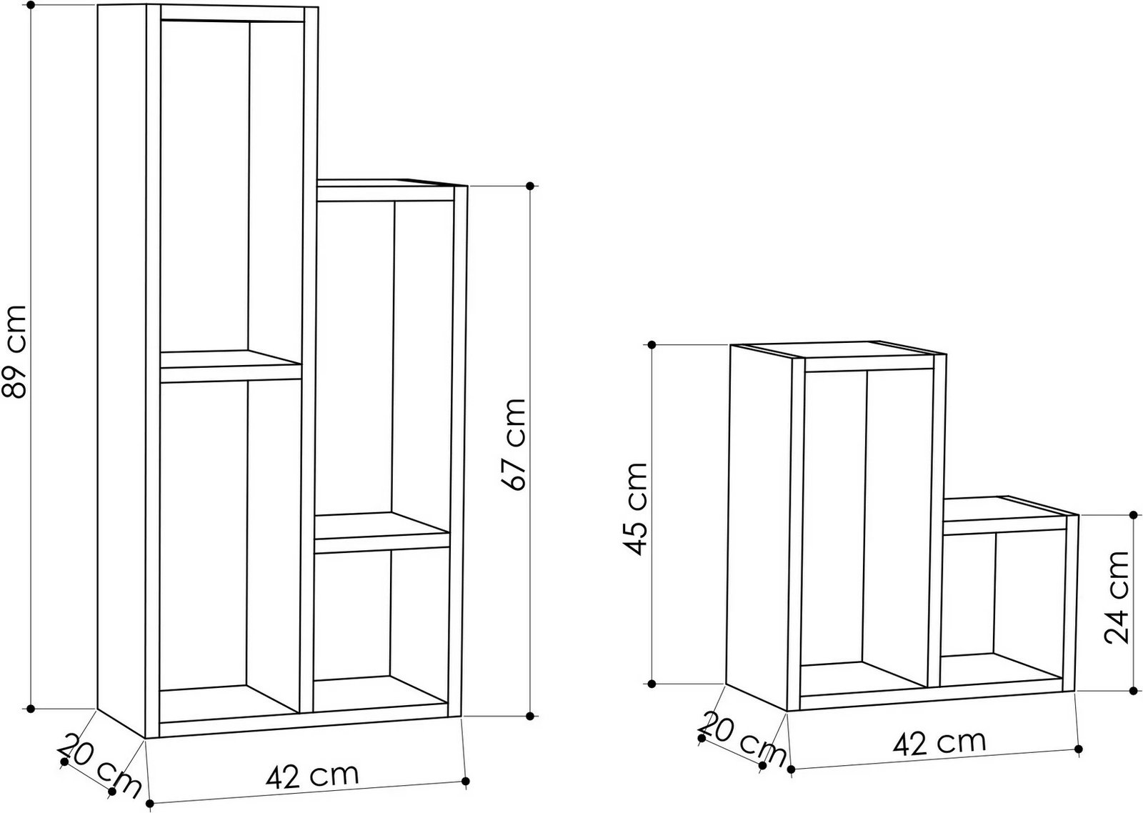 Raft librash Skye Decor, Sule, i bardhë