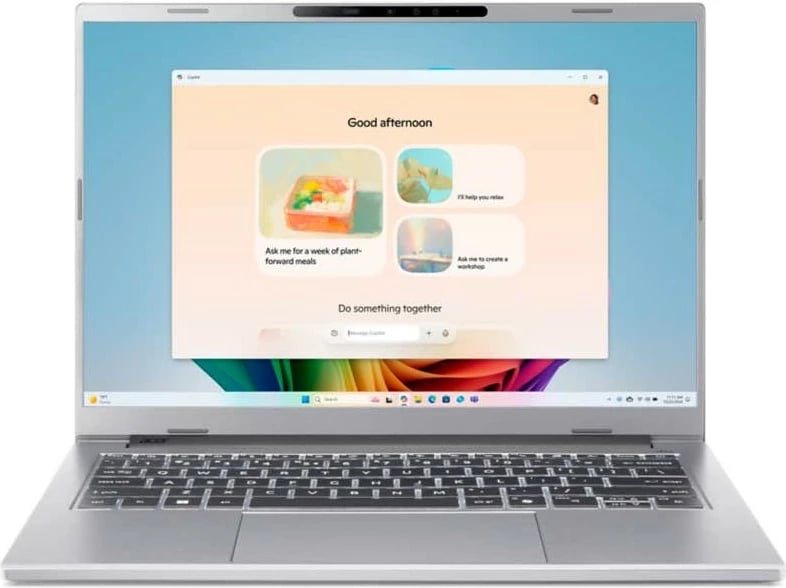 Laptop Acer Aspire 14 AI OLED A14-53M-75DW, Core Ultra 7, 32GB/1TB, 14 inç, silver