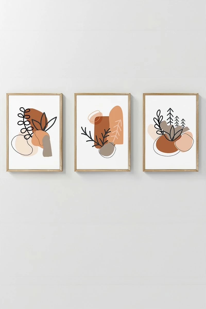 Pikturë dekorative me kornizë (3 copë), Wallity, 3Dartsohoset122