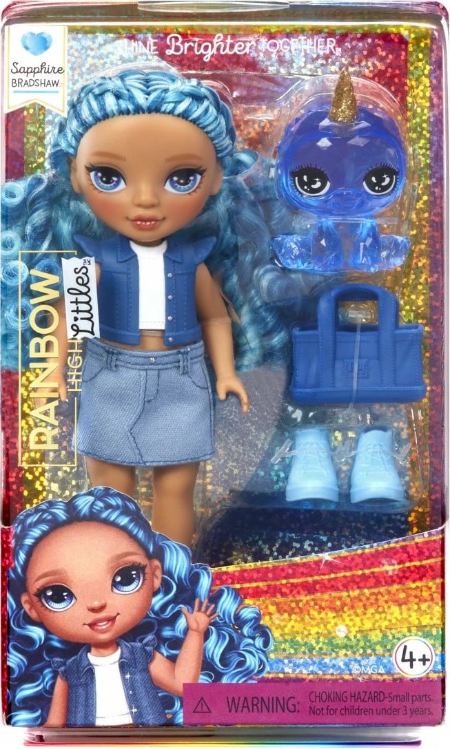 Kukull Rainbow High Littles Sapphire, 15 cm, me aksesorë, Blu