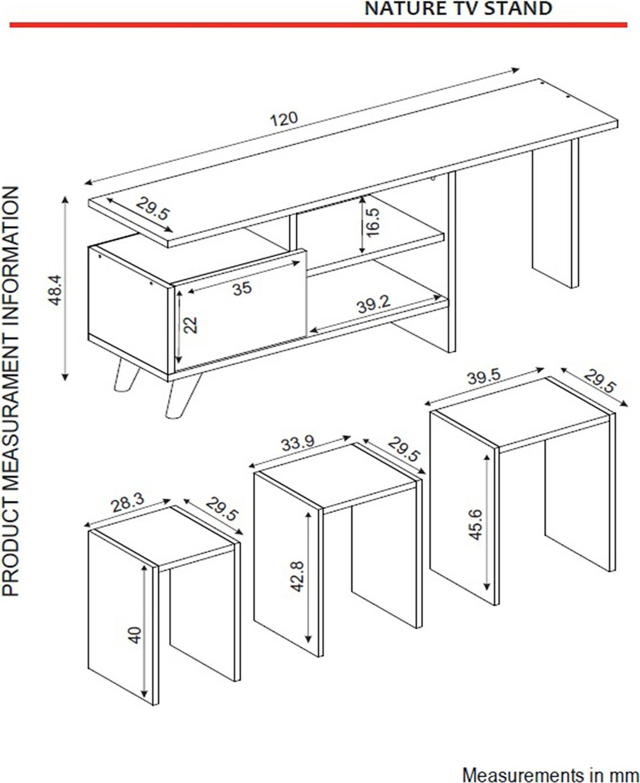 Njësi TV Skye Decor, ngjyrë natyrale - e bardhë, arre