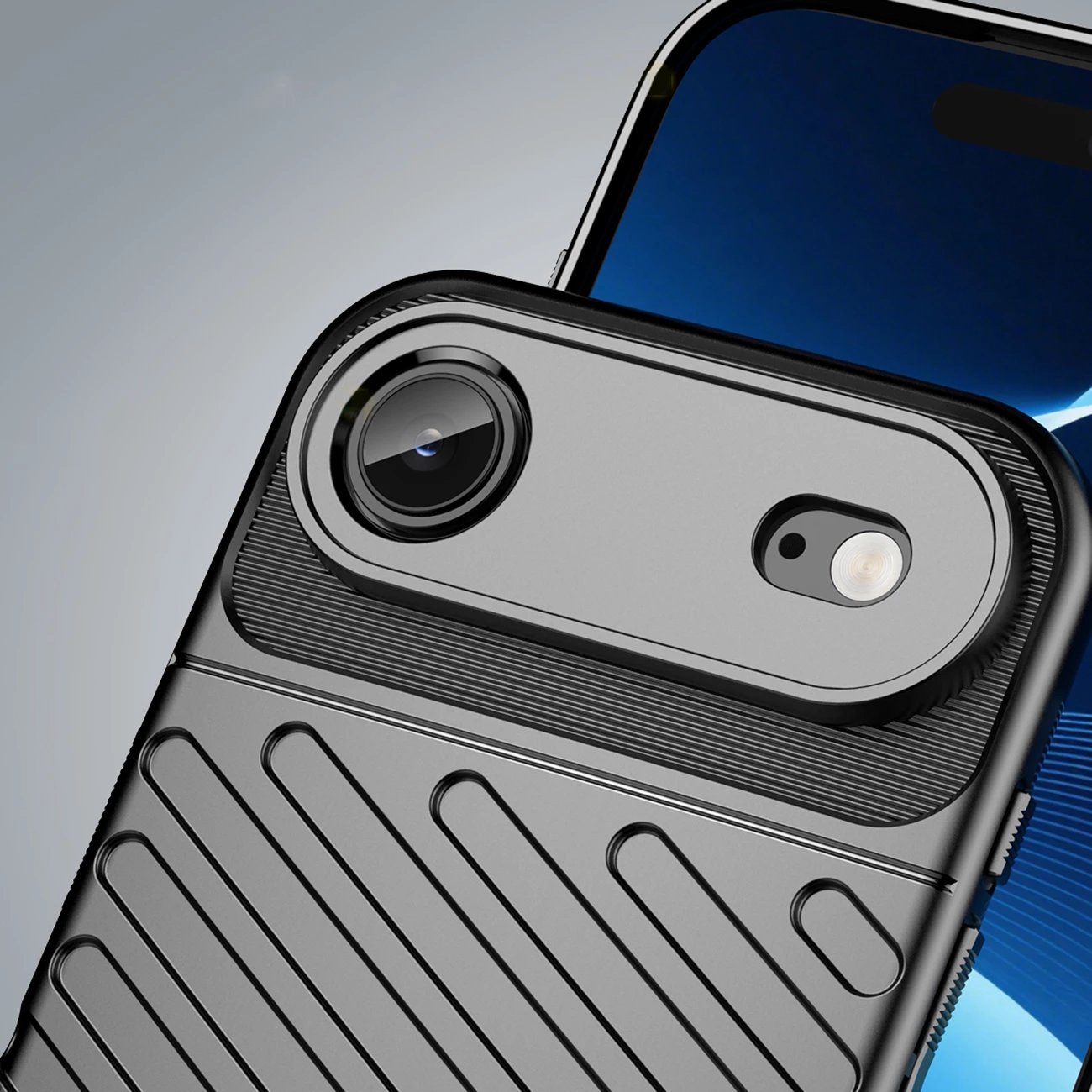Mbështjellës Hurtel Thunder Case për iPhone 17 Air, TPU, i zi