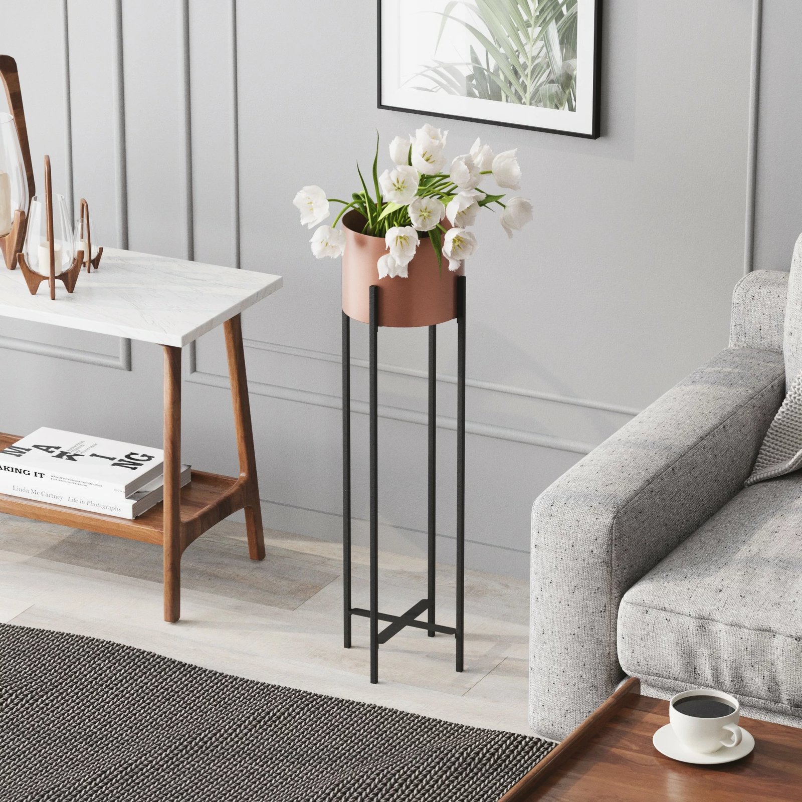 Vazo dekorative, ngjyrë e zezë dhe bakri, GED-025-B