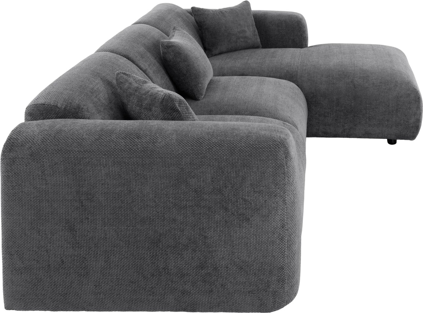 Divan qoshe BRICKEN FH3275.04R, pëlhurë antracit, 110-282x98-160x72H cm