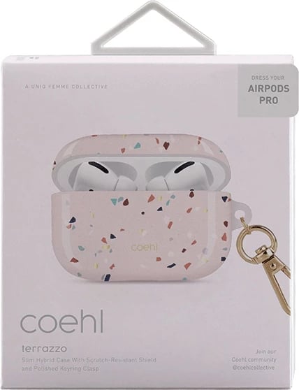Mbështjellës UNIQ Coehl Terrazzo për AirPods Pro, Rozë