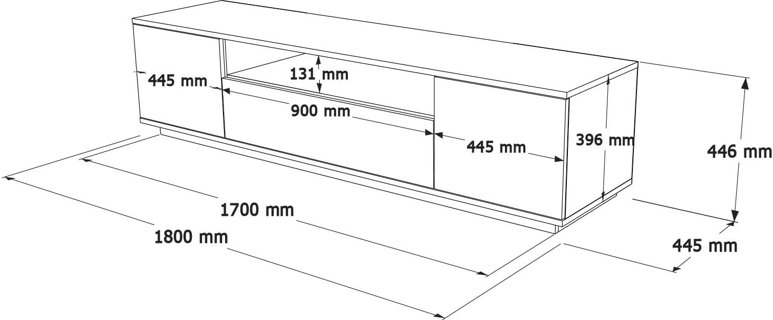 Komodë TV Hanah Home, Fr7-Aw, ngjyrë pishë Atlantike dhe e bardhë, 180x44.6x44.5cm