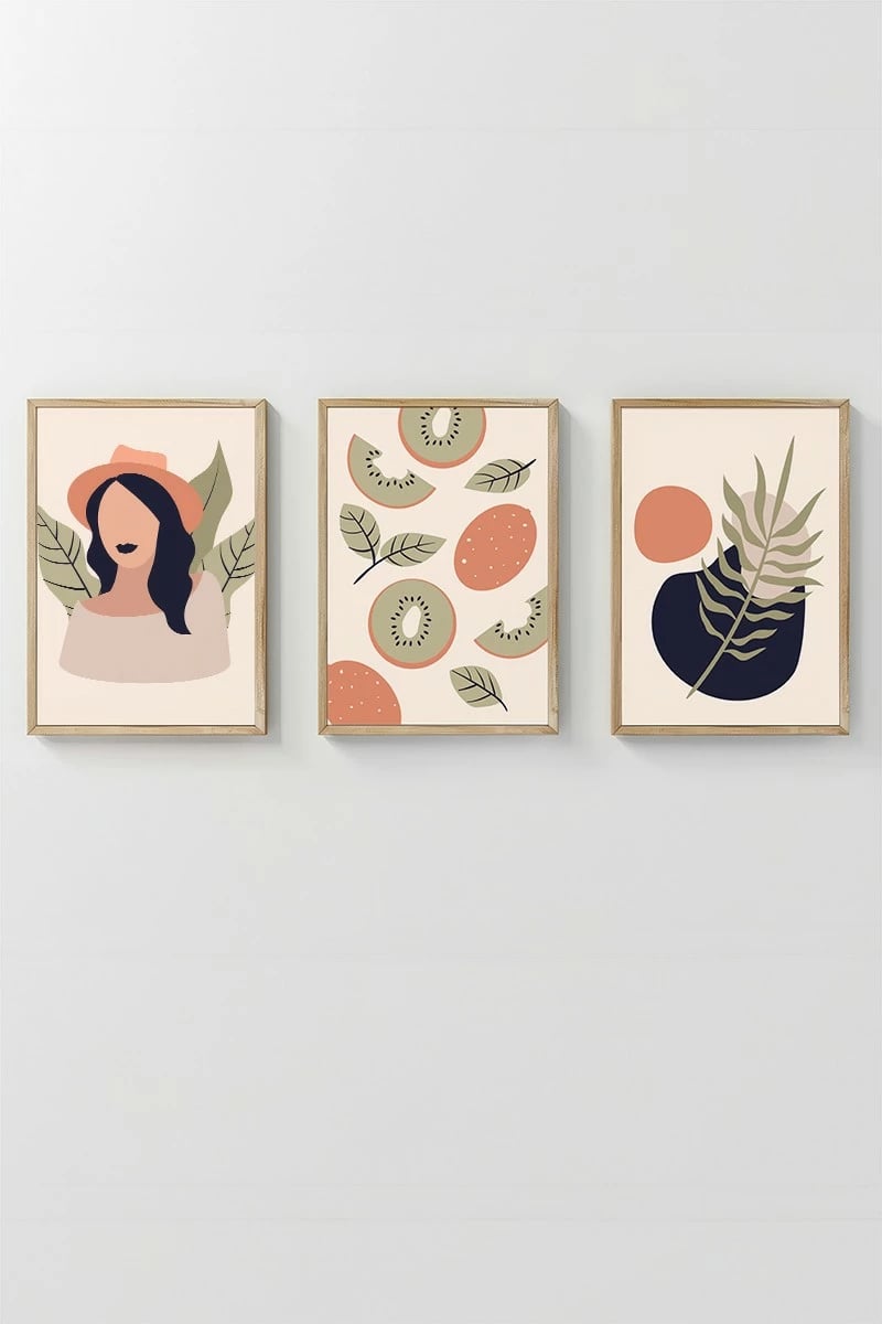 Pikturë dekorative me kornizë (3 copë), Wallity, 3Dartsohoset93