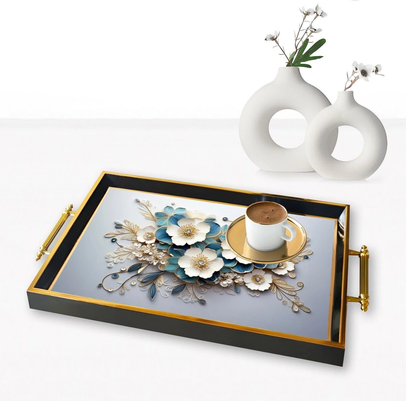 Tabaka xhami shumëngjyrëshe Aberto Design, TPA9901, 50x29x3.5cm