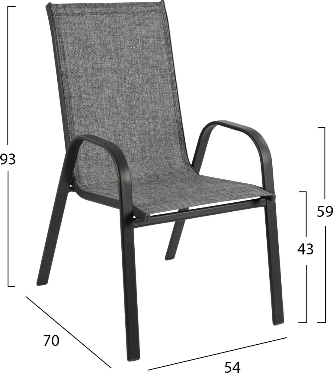 Set për darkë 7 pjesë tavolinë gri 150x90 dhe karrige tekstilene gri FH11520.01