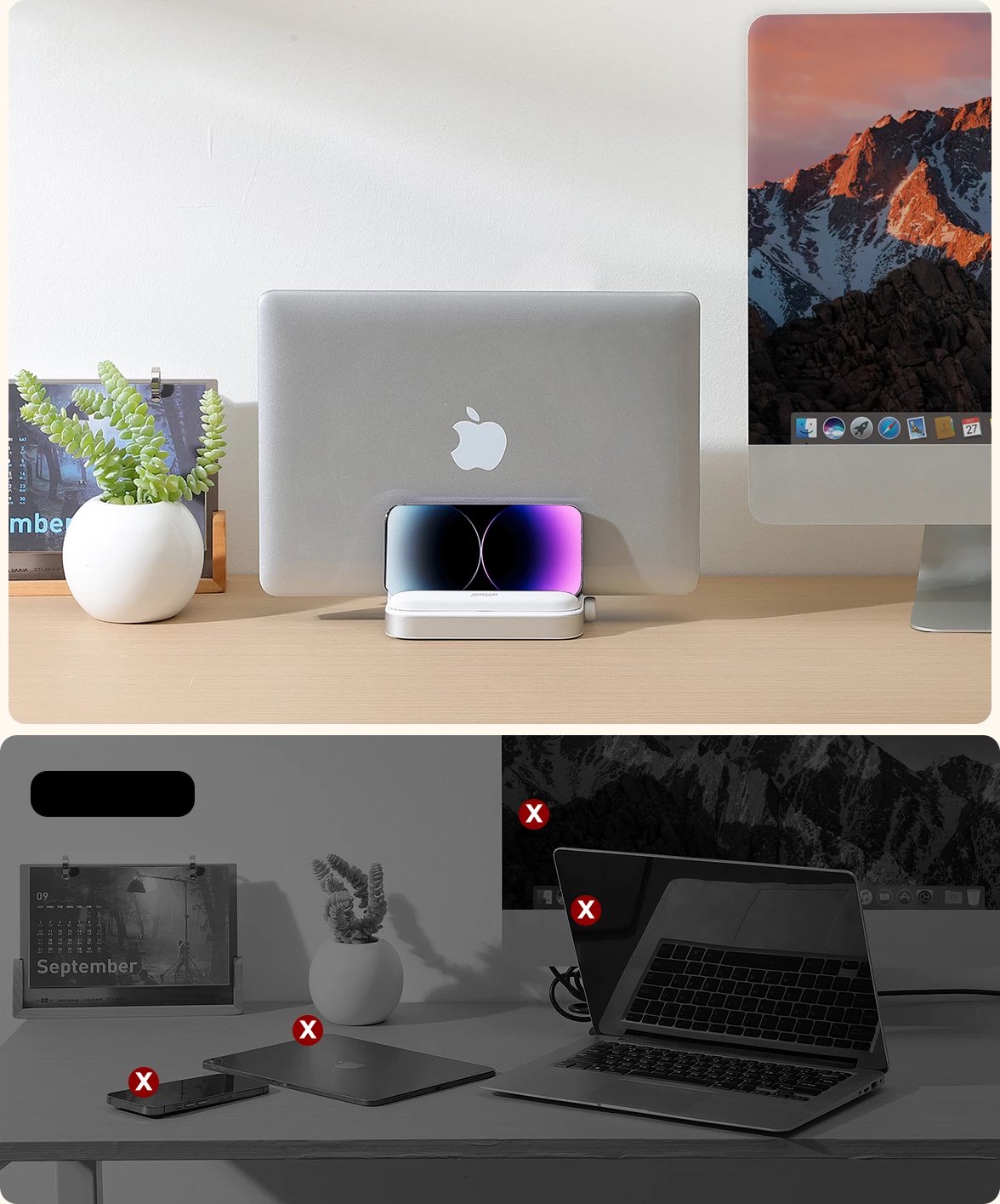 Mbajtës laptopi Joyroom JR-ZS374, për laptop, tablet e telefon, Bardhë
