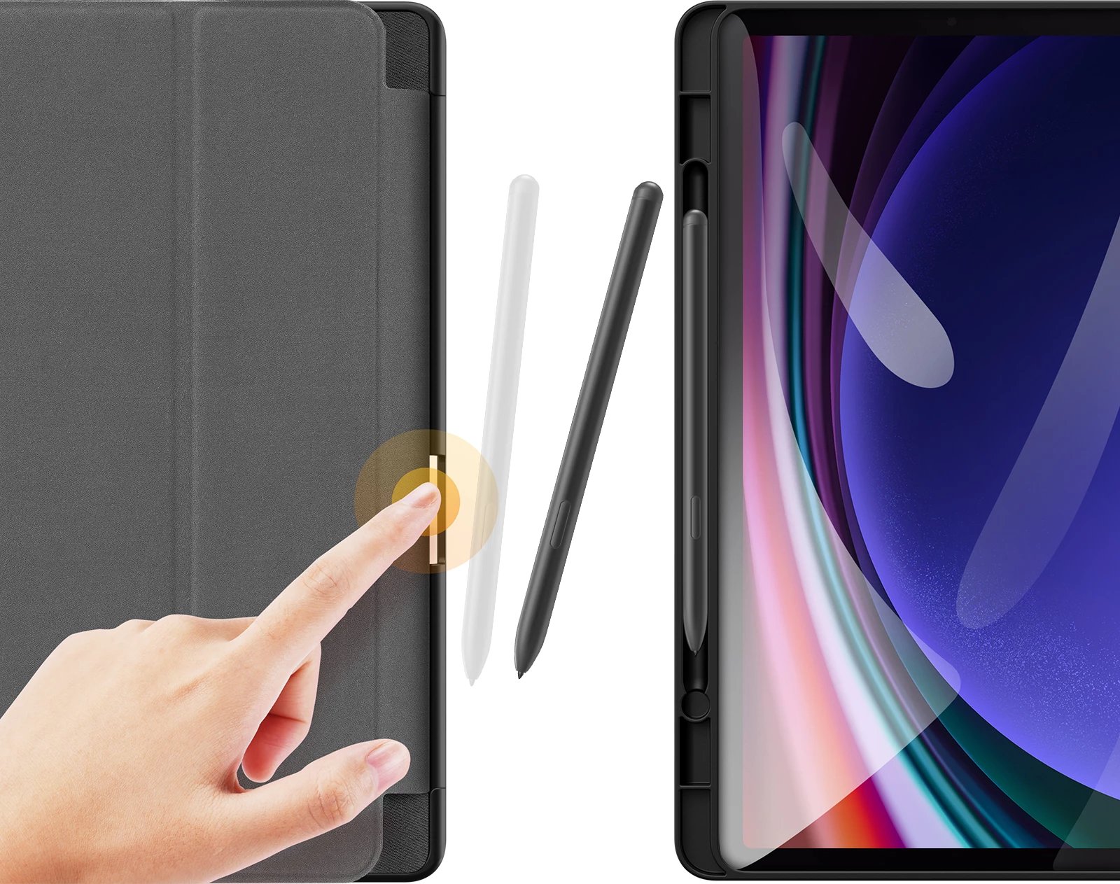 Mbështjellës tabletë Dux Ducis Domo për Samsung Galaxy Tab S9 FE, i zi