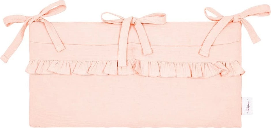 Xhep organizues krevati Belisima Muslin 30x60 cm, 2 xhepa, pambuk, me lidhëse, rozë e zbehtë