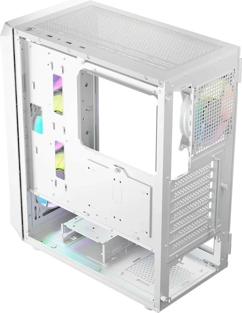 Kasë PC Logic Concept Portos ARGB Midi Tower, ATX/Micro ATX, x4 ARGB, panel anësor xham i kalitur, USB 3.0, White