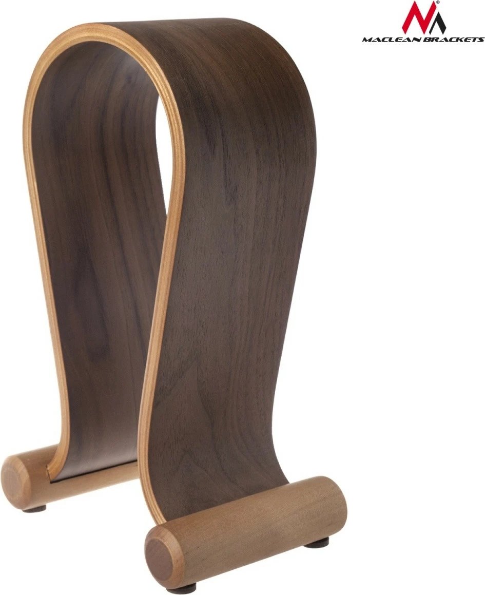 Mbajtës për kufje Maclean MC-815W prej druri, Kafe