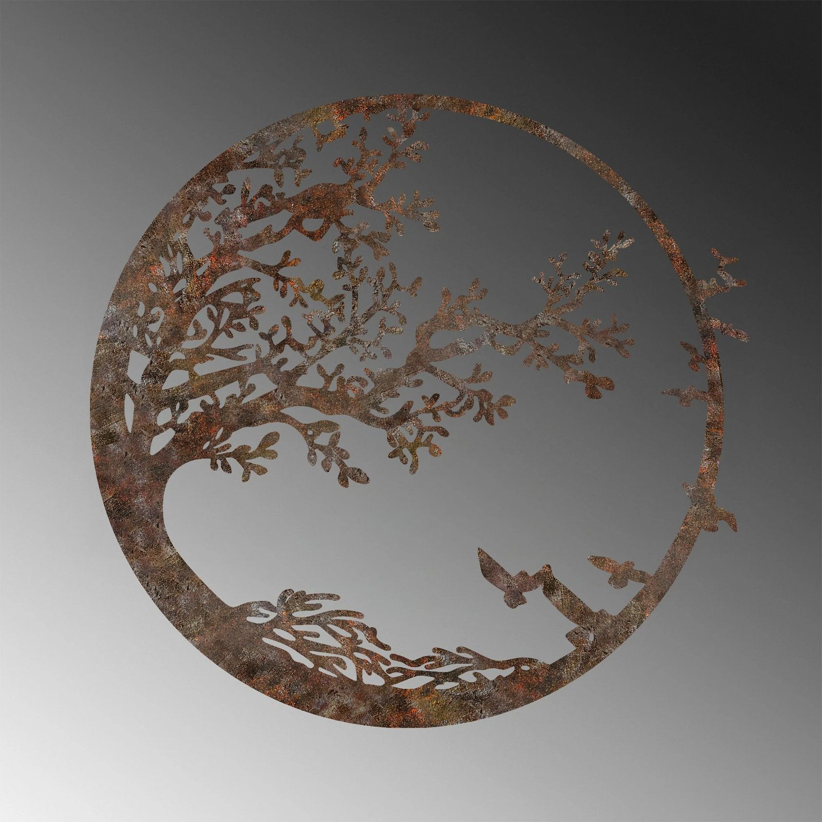 Aksesor dekorativ metalik për mur, Wallity, pemë me efekt të ndryshkur