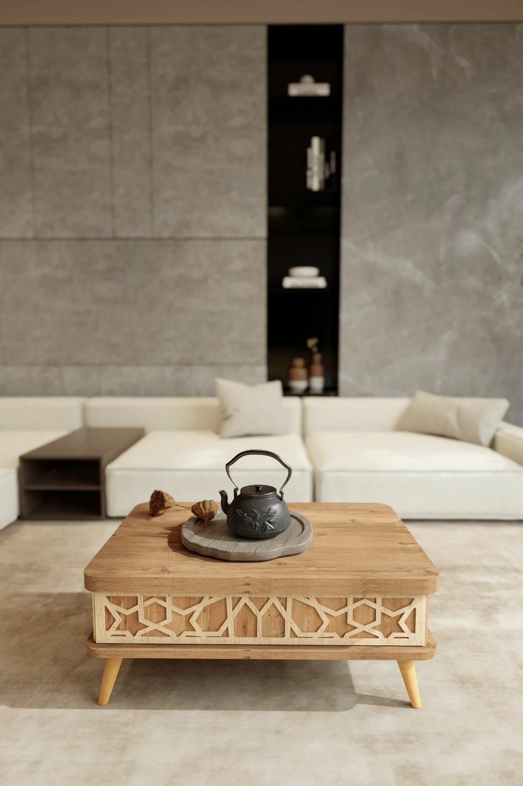 Tavolinë kafeje Skye Decor, Ottowa Ada, ngjyrë pishë