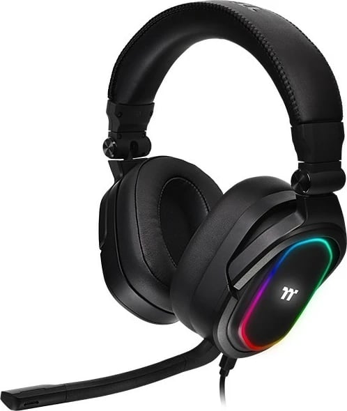 Kufje gaming Thermaltake Argent H5 RGB 7.1, me kabllo, me mikrofon, ndriçim shumëngjyrësh, e zezë