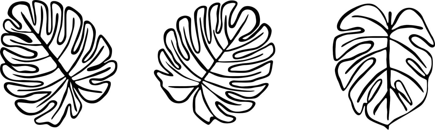 Aksesor dekorativ metalik për mur, Wallity, tropikal, 3 copë