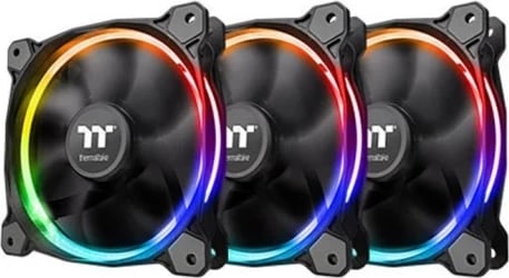 Ventilatorë Thermaltake Riing 12 LED RGB Fan Sync Edition 120mm 3 copë, i zi