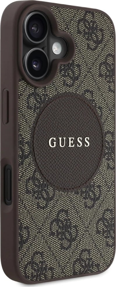 Mbështjellës Guess 4G Circle Classic Logo MagSafe për iPhone 16, Kafe Mbështjellës Guess 4G Circle Classic Logo MagSafe për iPhone 16, Kafe