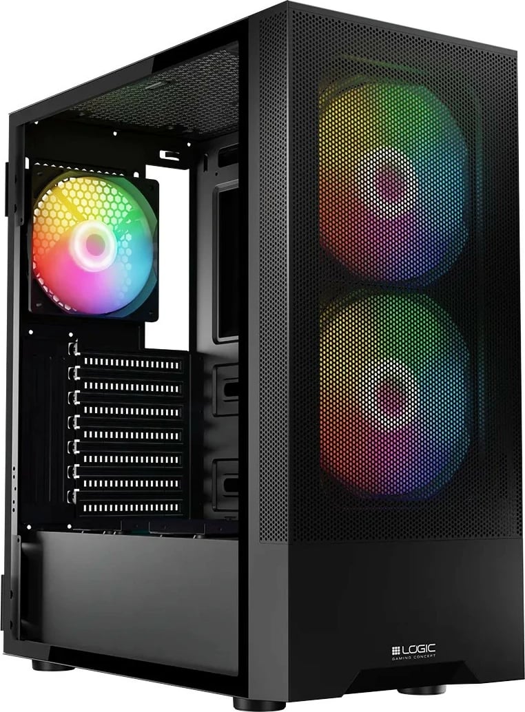 Kasë Logic Concept Arya ARGB, Midi Tower, ATX, e zezë
