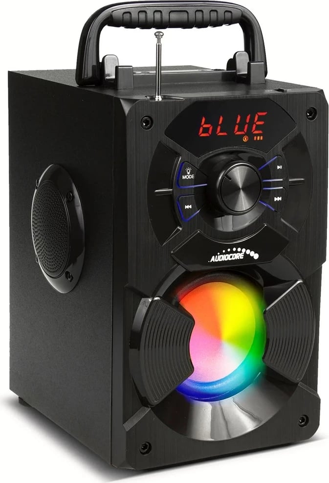 Boks portativ Bluetooth Audiocore AC730, FM radio, SD/MMC, AUX, USB, me telekomandë, Ngjyrë e zezë