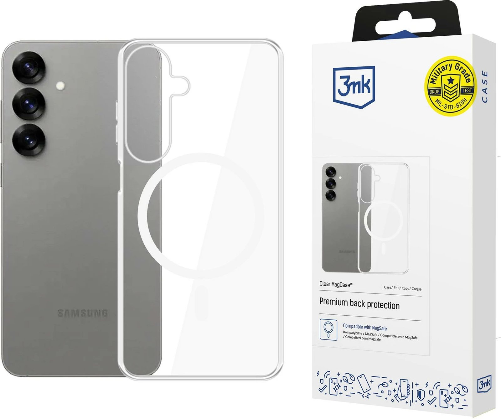 Mbështjellës 3mk Clear MagCase për Samsung Galaxy S25+, transparent
