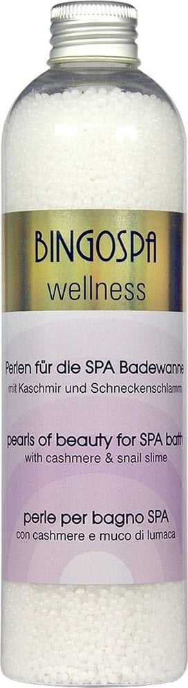 Perla për banjë BingoSpa me kashmir dhe mukus kërmilli, 230g