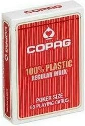 Letra pokeri Cartamundi PK2, 100% plastikë, 55 copë, e kuqe