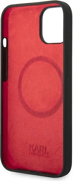 Mbështjellës Karl Lagerfeld KLHMP14MSLCHBK për iPhone 14 Plus 6.7", silikon, i zi, Choupette Head Magsafe
