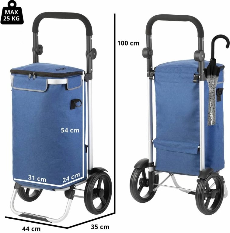 Karrocë blerjesh Cruiser, Yakimasport, për meshkuj dhe femra, blu