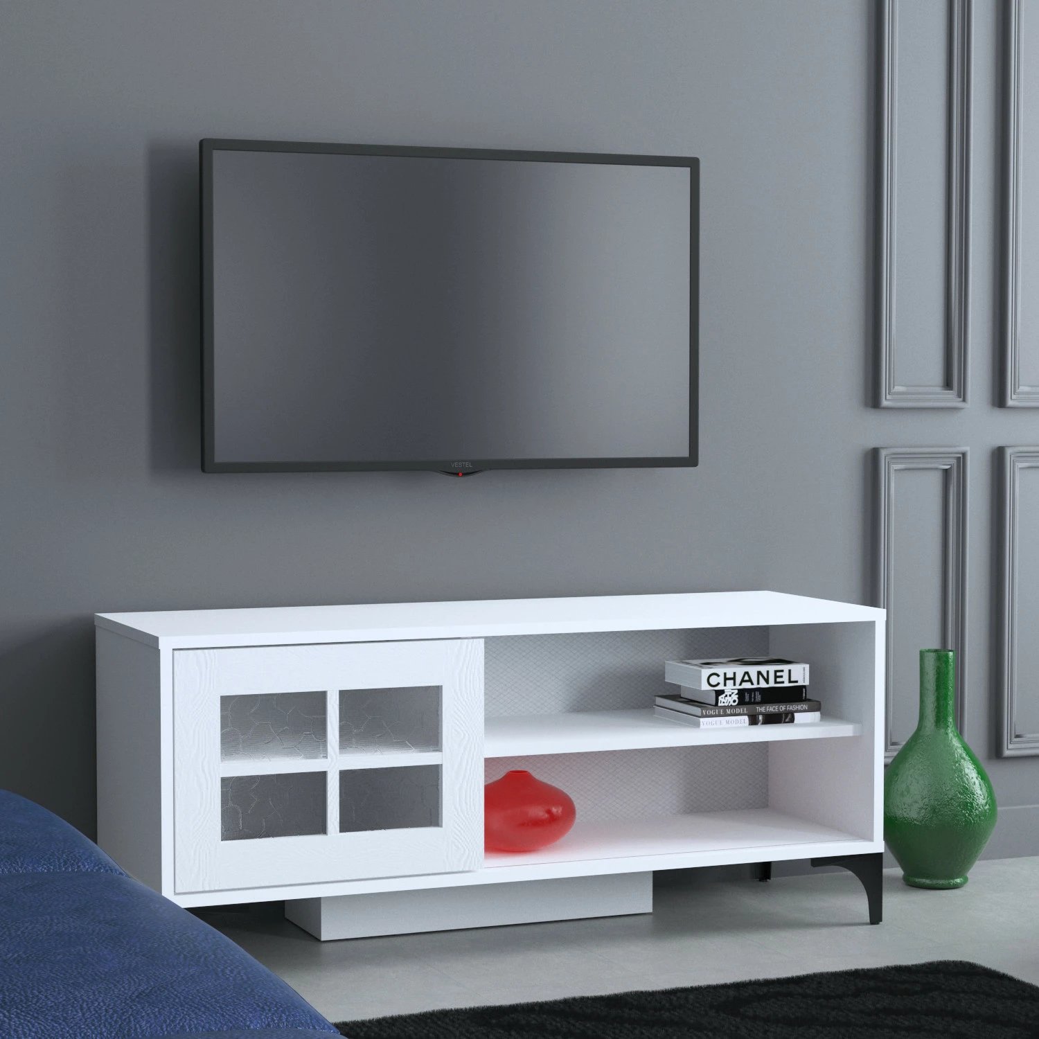 Komodë TV Hanah Home, Revival 125, e bardhë