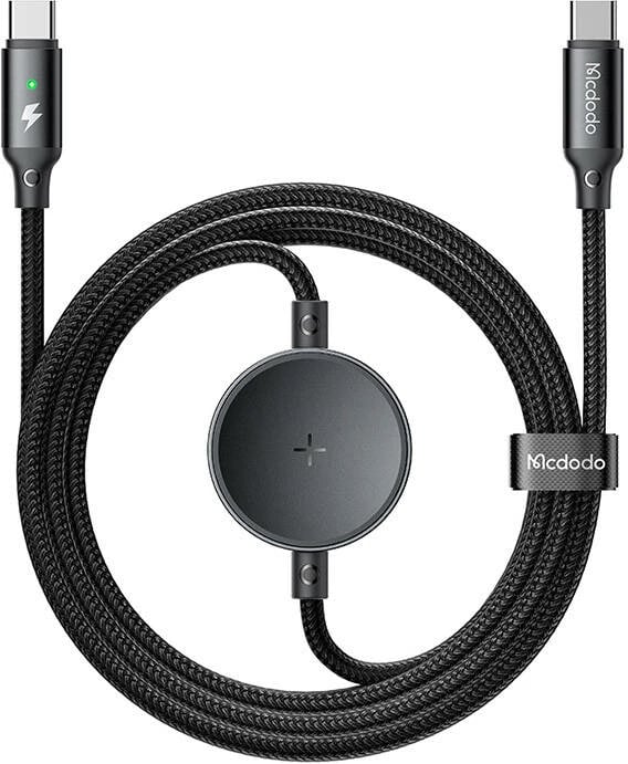 Kabllo 2-në-1 Mcdodo CA-4170 USB-C + karikues wireless për Samsung Watch, 60W, 1.5m, e zezë